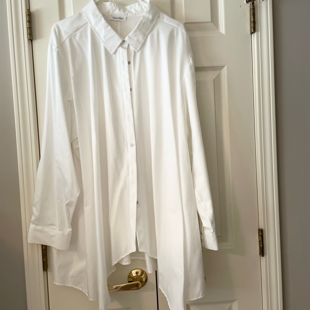 Calvin Klein long sleeve white shirt.